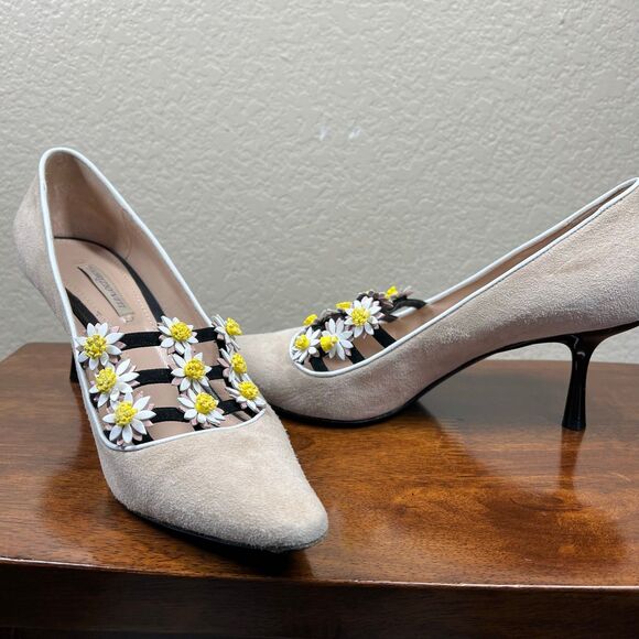 Fabrizio Viti Daisy Heels Pump Priscilla Beaulieu boho retro size 9.5 (39 1/2) - Picture 12 of 14